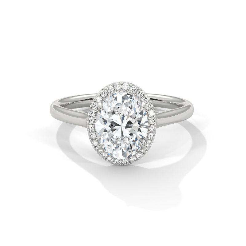Halo Oval lab diamond ring