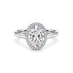 Halo Oval lab diamond ring Dubai
