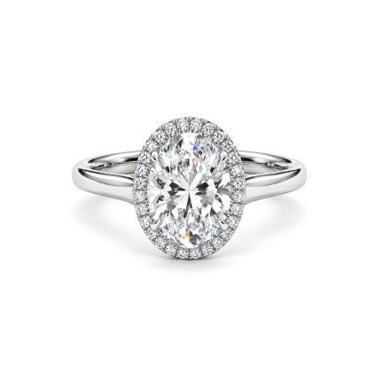 Halo Oval lab diamond ring Dubai