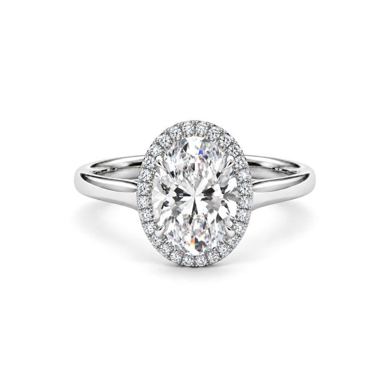 Halo Oval lab diamond ring Dubai