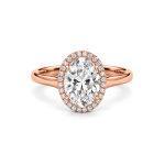 Halo Oval lab diamond ring UAE