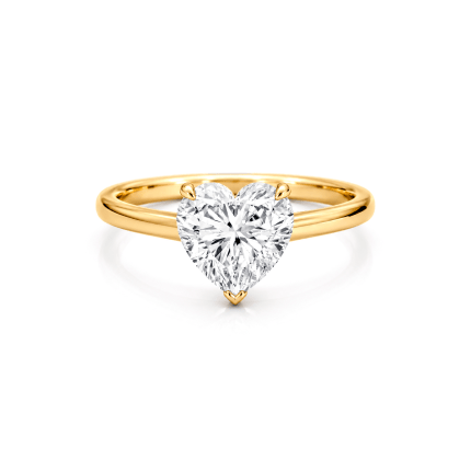 Heart lab diamond Solitaire ring