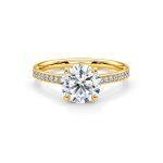 Lab Diamond Engagement ring with Shoulder diamonds