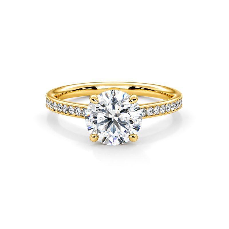 Lab Diamond Engagement ring with Shoulder diamonds