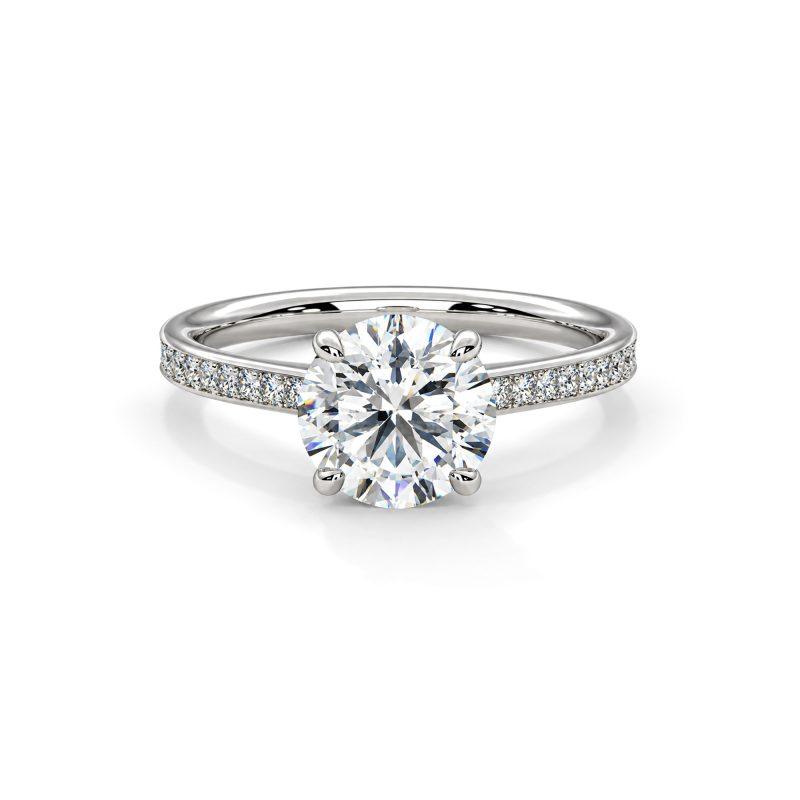 Lab Diamond Engagement ring with Shoulder diamonds Dubai