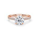 Lab Diamond Engagement ring with Shoulder diamonds UAE