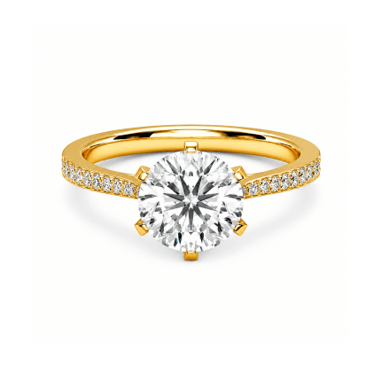 Lab Diamond ring with Shoulder diamonds Dubai