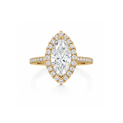 Marquise Lab diamond ring with Halo