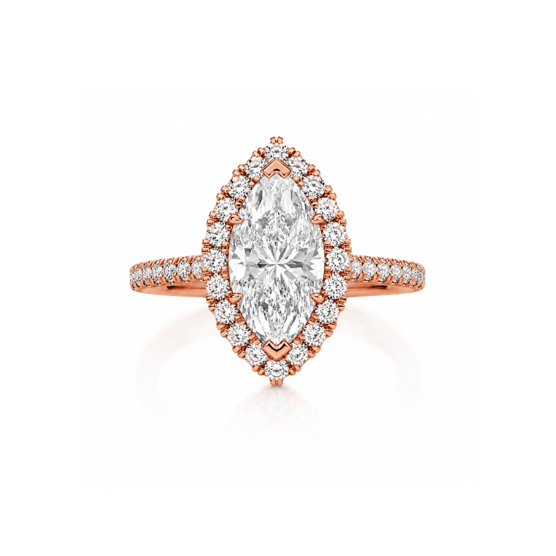 Marquise Lab diamond ring with Halo UAE