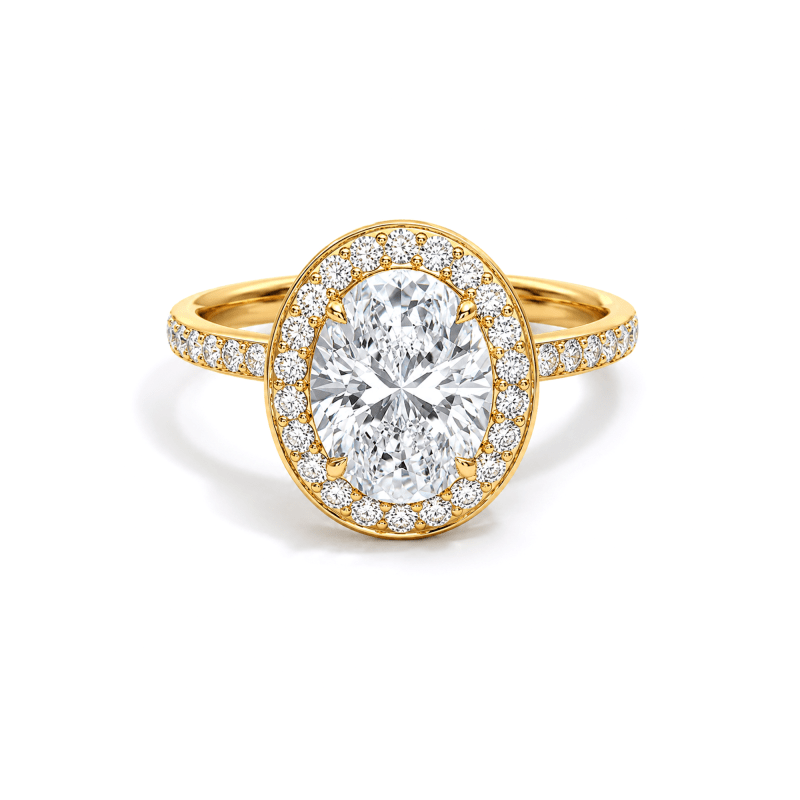 Oval Lab diamond ring with Halo