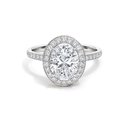 Oval Lab diamond ring with Halo Dubai