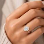Oval Lab diamond ring with Halo Dubai UAE