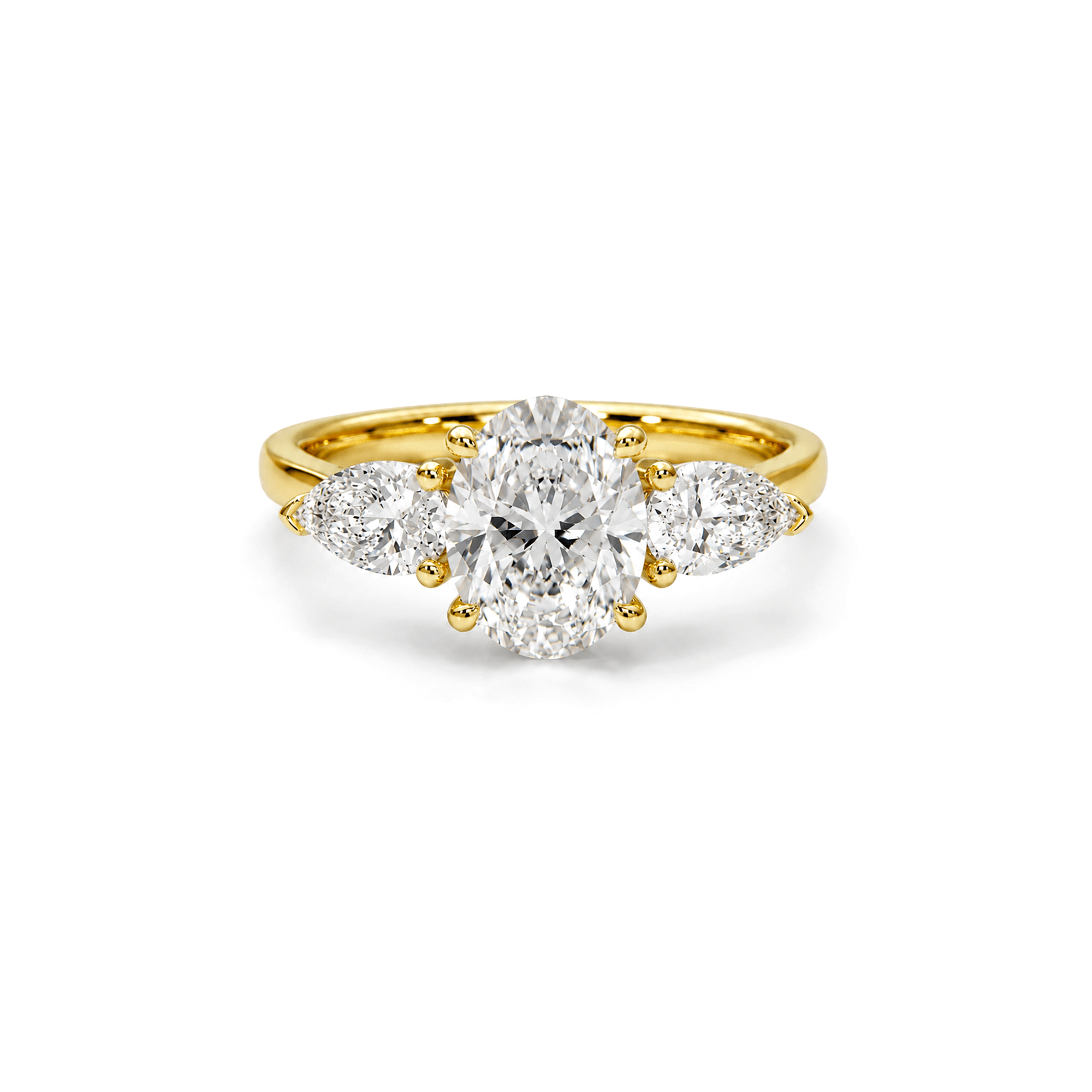Oval and Pear Lab Diamond Trilogy ring Oval and Pear Lab Diamond Trilogy ring