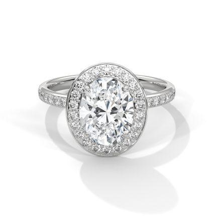 Oval Lab diamond ring with Halo