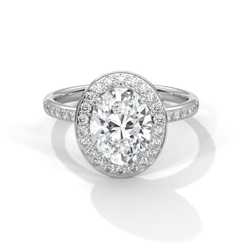 Oval Lab diamond ring with Halo