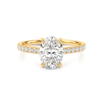 Oval lab diamond ring with Shoulder diamonds