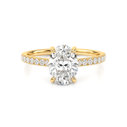 Oval lab diamond ring with Shoulder diamonds