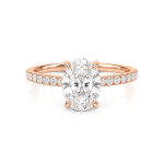 Oval lab diamond ring with Shoulder diamonds Dubai