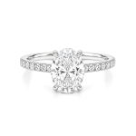 Oval lab diamond ring with Shoulder diamonds UAE