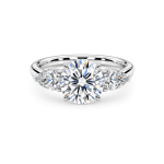 Pear and round lab diamond trilogy ring Dubai