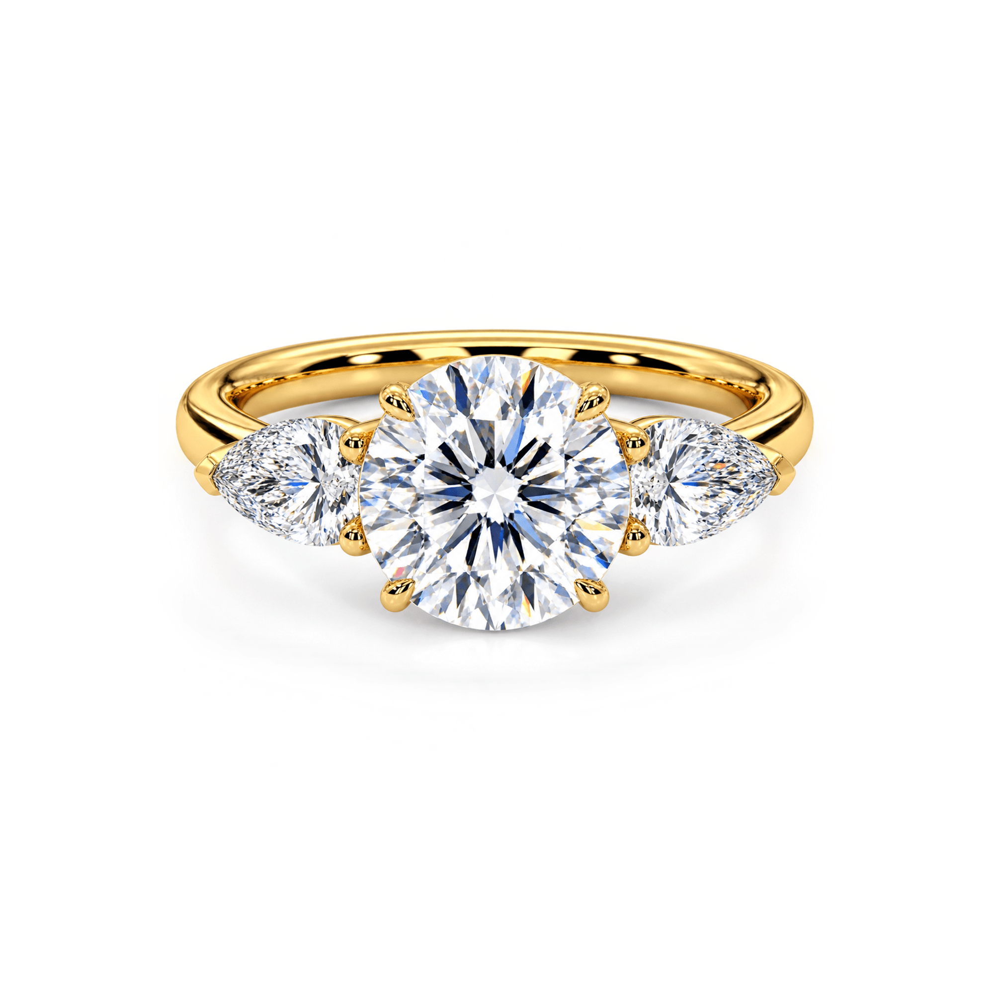 Pear and round lab diamond trilogy ring Pear and round lab diamond trilogy ring
