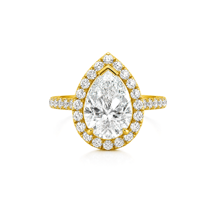 Pear lab Diamond ring with Halo