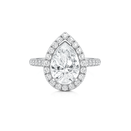 Pear lab Diamond ring with Halo Dubai