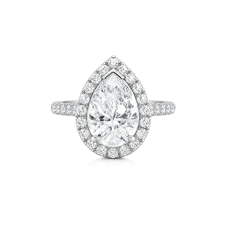 Pear lab Diamond ring with Halo Dubai