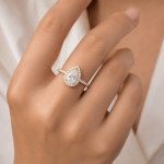 Pear lab Diamond ring with Halo Dubai UAE