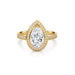 Pear lab diamond engagement ring