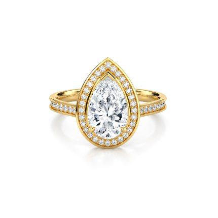 Pear lab diamond engagement ring