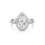 Pear lab diamond engagement ring Dubai