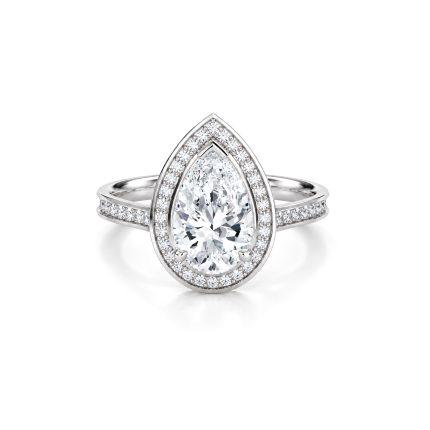 Pear lab diamond engagement ring Dubai