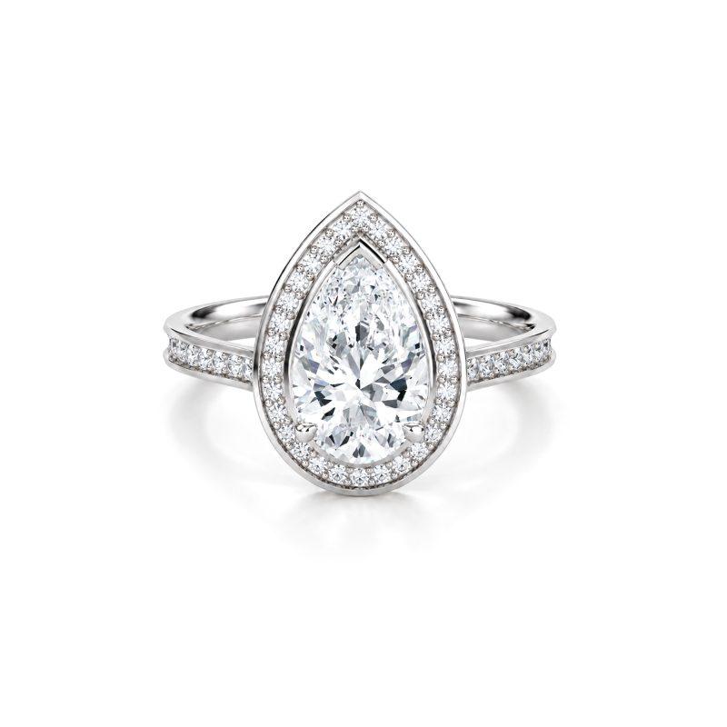 Pear lab diamond engagement ring Dubai