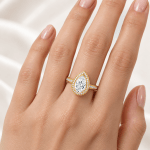 Custom Pear lab diamond engagement ring