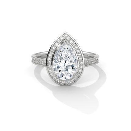 Pear lab diamond engagement ring