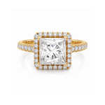 Princess Lab diamond ring with Halo