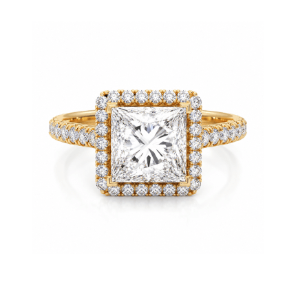 Princess Lab diamond ring with Halo