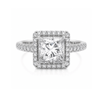 Princess Lab diamond ring with Halo Dubai