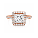 Princess Lab diamond ring with Halo UAE