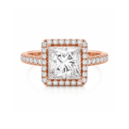 Princess Lab diamond ring with Halo UAE