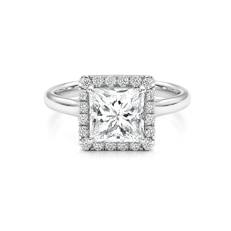Princess lab diamond halo ring Dubai