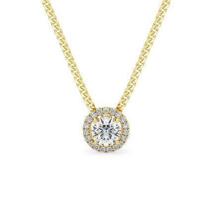 Round lab Diamond Halo Pendant