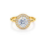 Round Lab diamond Halo ring