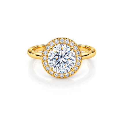 Round Lab diamond Halo ring