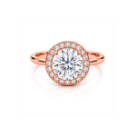 Round Lab diamond Halo ring UAE