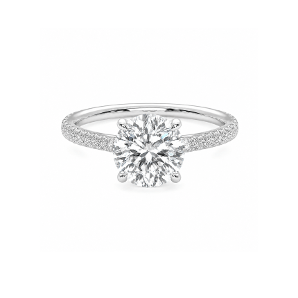 Round Lab diamond engagement ring Dubai