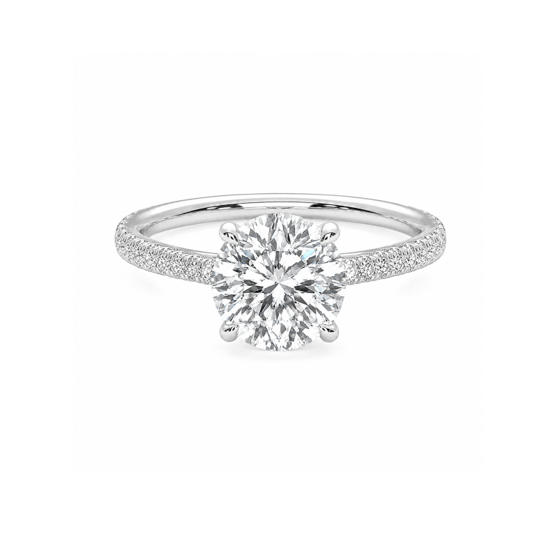 Round Lab diamond engagement ring Dubai