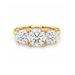 Round Lab diamond trilogy ring