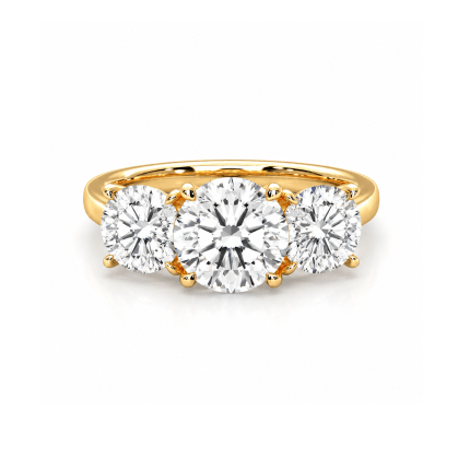 Round Lab diamond trilogy ring